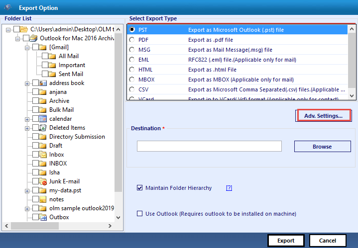 olm to pst conversion