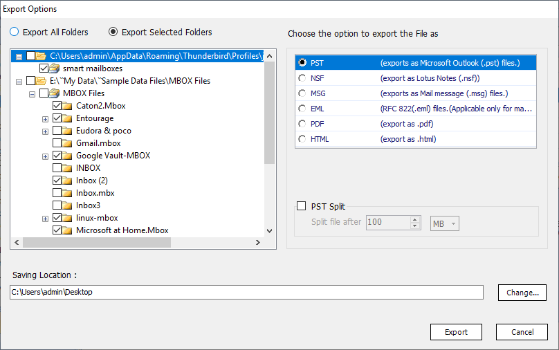 thunderbird to pst conversion